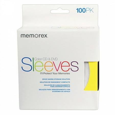 - 600 Memorex Assorted Color Paper CD Sleeves with Window & Flap