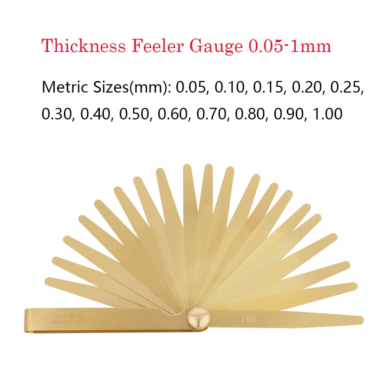 High Precision Metric Thickness Feeler Gauge 0.05-1m 13 Blades Brass Measuring Tool For Width Gap For Designers Engineers ,Easy to Use