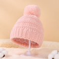 thumbnail image 4 of 6M-4T Kids Baby Winter Knitted Beanie Hat, Esho Toddler Girls Boys Warm Knit Thick Ski Cap with Pom Pom, 4 of 5