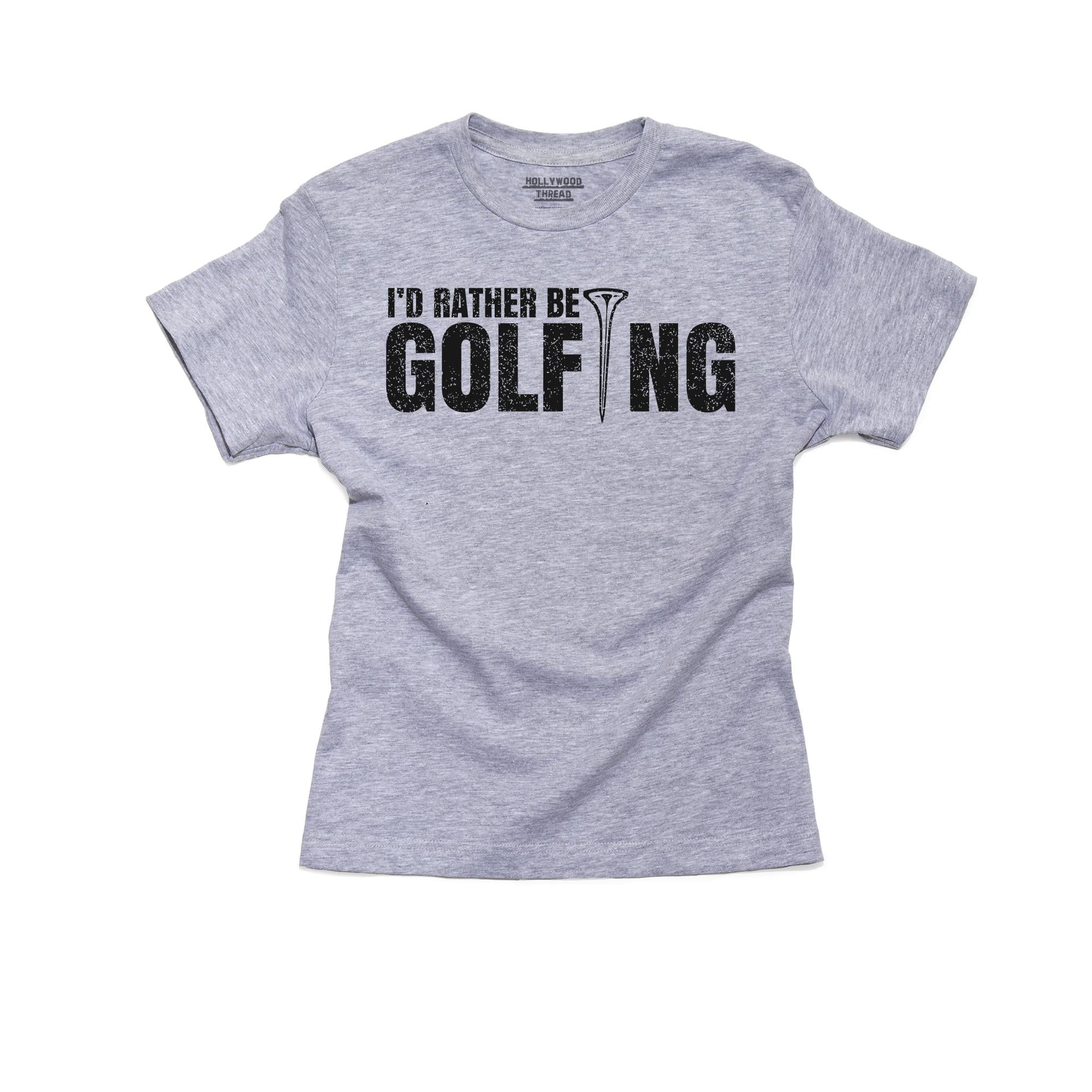 I'd Rather Be Golfing Classic Golf Tee Boy's Cotton Youth Grey T