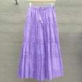 thumbnail image 4 of Women Lace Maxi Dress Crochet Casual Eyelet Skirts Summer A-Line Flowy Tiered Beach Fall Maxi Skirt Purple One Size, 4 of 7