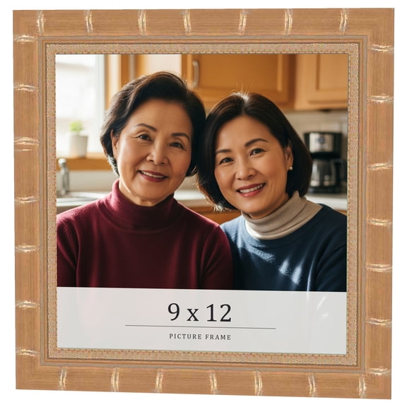 9x12 Frame Gold Real Wood Picture Frame Width 1.5 inches | Interior Frame Depth 0.5 inches | Rustic