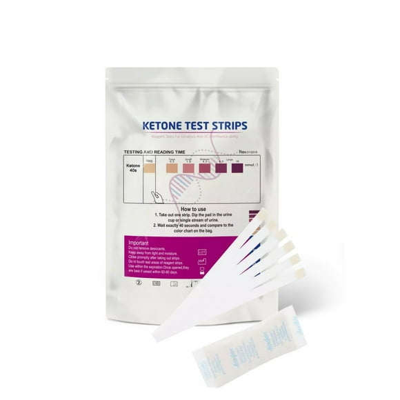 100pcs/sac Bandelettes de test de Cétone d'Urine Bandelettes de Papier de test de Cétone d'Acide Acido-Actif