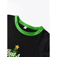 thumbnail image 5 of Christma Pajamas Family Matching Set Lettler Print Tops Green Plaid Holiday Pjs Sleepwear Outfits, 5 of 10