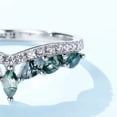 thumbnail image 3 of Marquise Cut Lab Created Moss Agate & Diamond Curve Crown Wedding Band Ring in 925 Sterling Silver – Elegant Jewelry for Women, 3 of 5