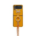 thumbnail image 1 of Allytech Z Flip 4 Case 2022, Galaxy Z Flip 4 Case with Cross-Body Strap,Bling Buttefly Glitter Ring Holder Sparkle Protective PU Leather Cover for Samsung Galaxy Z Flip4 5G 2022, Orange, 1 of 9