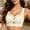 Beige, variant on Wide Strap Wireless Lace Mesh Bra, Center Bow Decor Adjustable Straps Everyday Casual Support Bralette Green XXXL