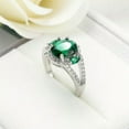 thumbnail image 5 of 8mm*10mm Round Cut Cubic Zirconia Red CZ Band Women's 925 Silver Engagement Ring, 5 of 7