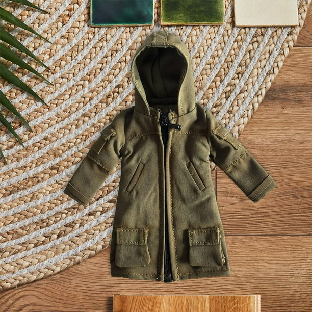 Figuras de acción a escala 1/12, chaqueta para exteriores, accesorio para muñeca, modelo en miniatura de moda, figura femenina de 6 pulgadas, disfraz, verde