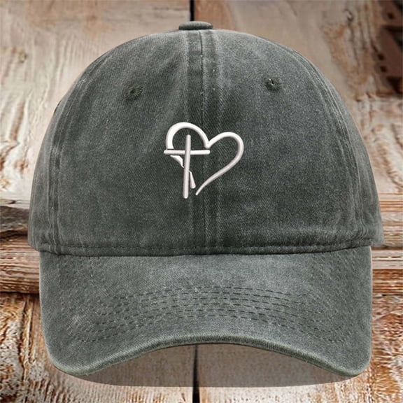 Womens Hats Unisex Baseball Trendy Sporty Casual Adjustable with Heart Print Outdoor Activities Ball Caps Army Green One Size