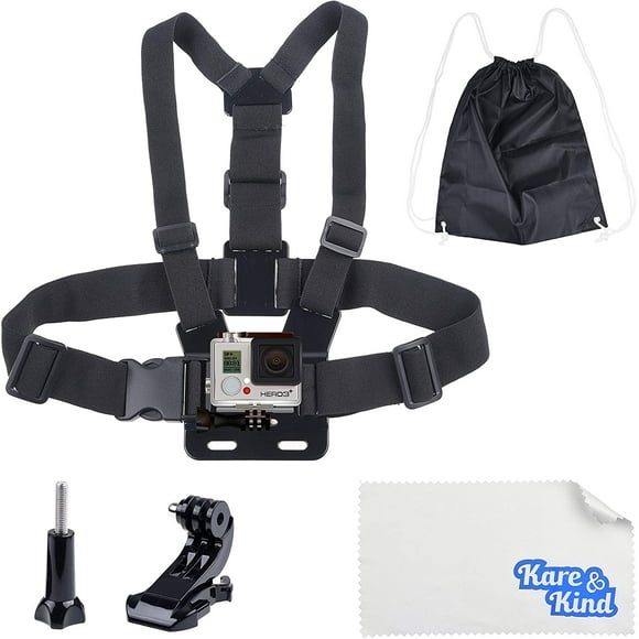 Kare & Kind Chest Mount Harness Compatible with GoPro Hero7, 6, 5, 4, Hero Session, Black, Silver, Hero+, LCD, Hero3+,