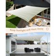 thumbnail image 5 of Sun Shade Sail 8'x10' Sage Green Lines Rectangle Sun Shade Sails Canopy Waterproof Abstract Art Outdoor Sunshades Sand UV Block Cover Shades Cloth for Patio Backyard Garden Deck Porch Lawn, 5 of 9