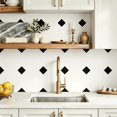 thumbnail image 4 of 10 Pcs Black White Diagonal Corner Peel and Stick Floor Tiles, 12x12 In Covers 10 Sq.Ft, Self-Adhesive DIY Vinyl Flooring, Removable Waterproof, Ideal for Kitchen, Bathroom, Bedroom, Home Walls, 4 of 8