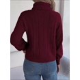 thumbnail image 3 of Sweater,turtleneck sweater for women,cable knit,sweater, 3 of 4