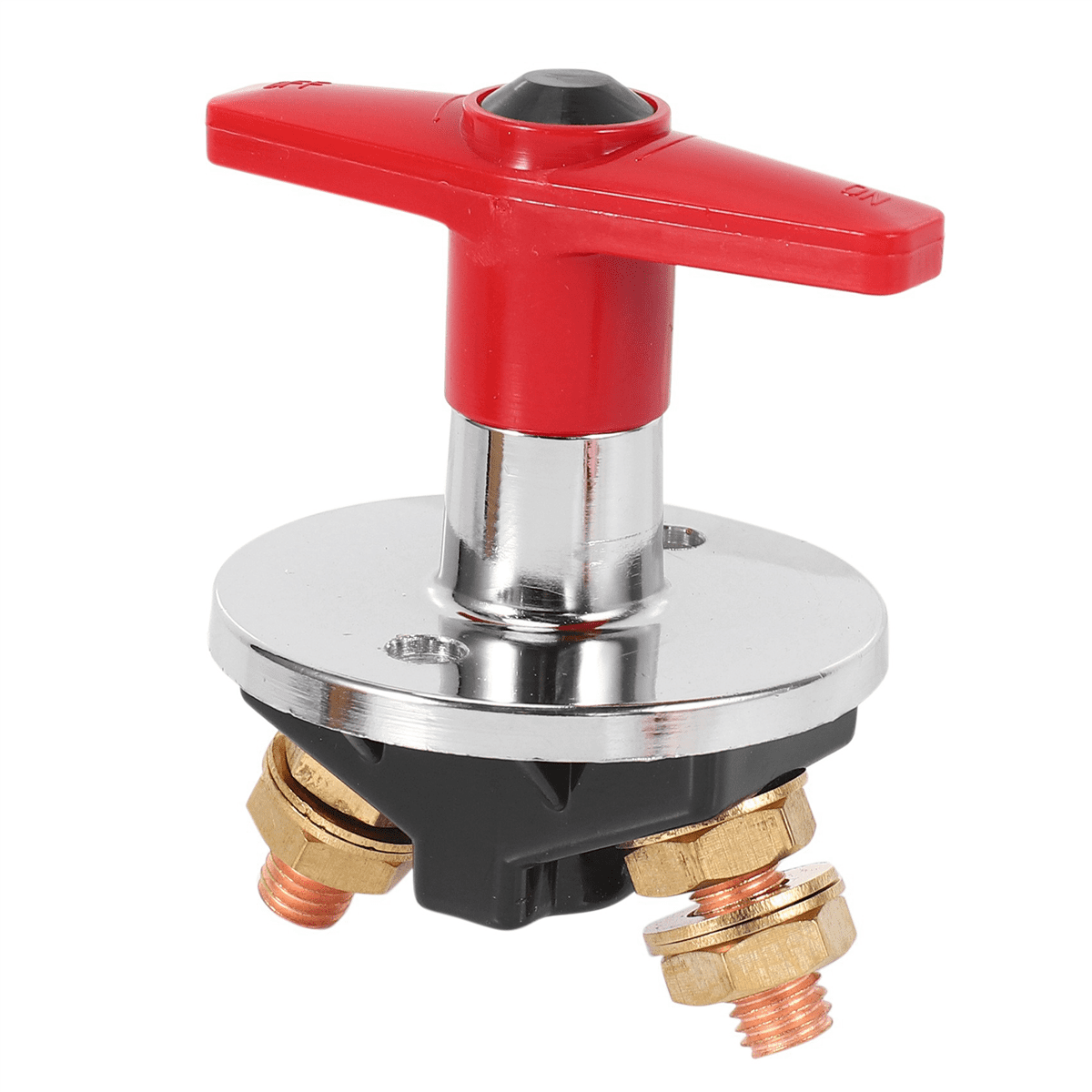 Battery Disconnect Cut Off Switch 500Amp Isolation Switch 12-60V Car Boat Truck Fixed Handle Key(Type F 2Pcs),2 x battery switch,red & black & silver