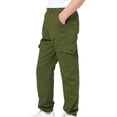 thumbnail image 2 of CPNG Boys Daily Fashion Cargo Pants Elastic High Waist Slim Fit Multi-Pocket Cargo Sweatpants Casual Jogger(Green,9-10 Years), 2 of 8