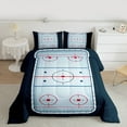 thumbnail image 2 of Manfei Ice Hockey Rink Full Size Comforter Sets,Ball Sport Bedding Comforter Set,Light Blue Bedding Sets For Girls Kids,Super Cozy Room Decor Reversible,3 Pieces, 2 of 8