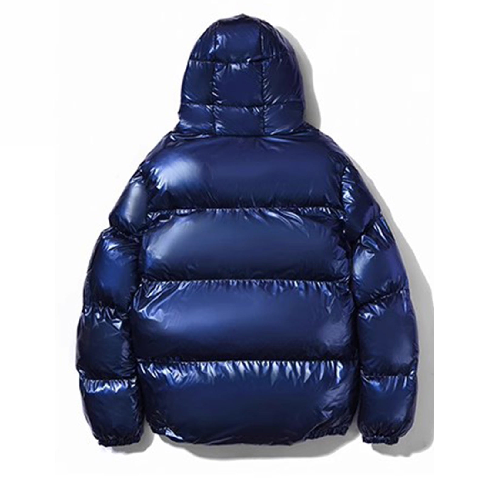 Hfyihgf Men's Shiny Hooded Puffer Jacket Winter Full Zip