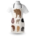 thumbnail image 3 of Bear Apron Set of Different Bears with Grunge Design Growling Portraits Silhouettes Retro Style, Unisex Kitchen Bib Apron with Adjustable Neck for Cooking Baking Gardening, Multicolor, by Ambesonne, 3 of 3