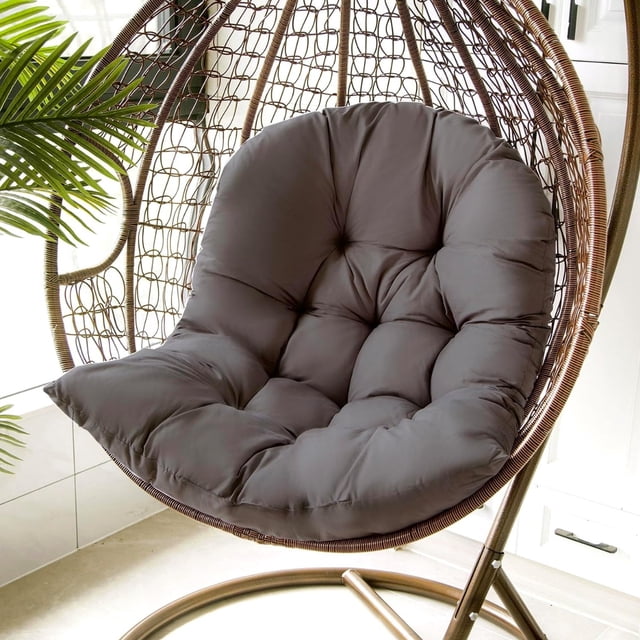 Cojín Colgante para Silla con Forma De Huevo, Cojín para Columpio para Interior/Exterior Grueso Cojines para Patio y Jardín Gris Sunnimix Cojín del asiento