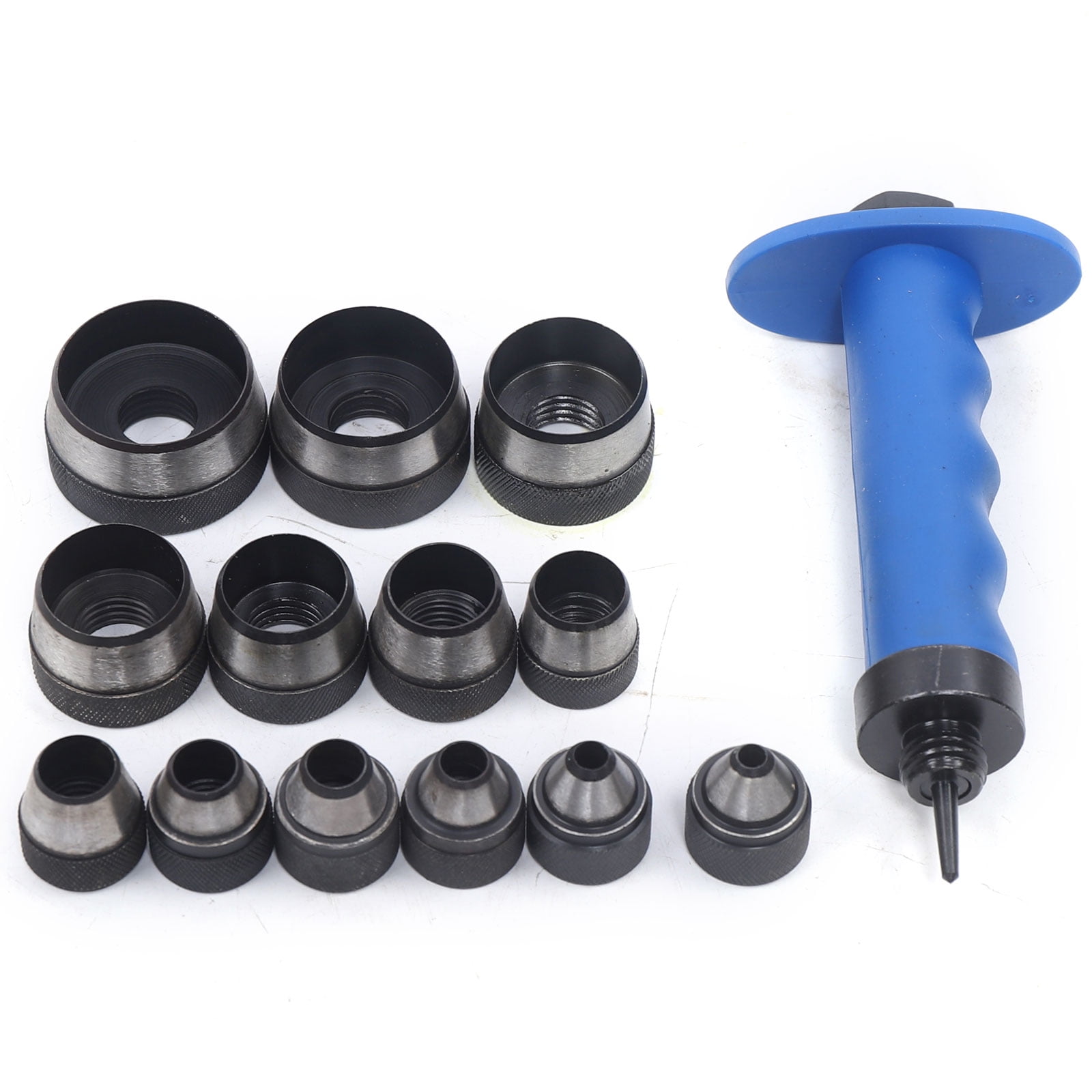 Wildnix Belt Hole Puncher, Heavy-Duty Steel Construction, Blue and Black Color, Ideal for Punching Holes in Leather, Belts, and More, Compact Size 26195cm
