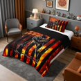 thumbnail image 3 of Erosebridal Fire Baseball USA Flag Twin Comforter Sets, Sport Bedding Set for Men and Boys, Black Reversible 2-Piece, 1 Comforter and 1 Pillowcase, 3 of 6
