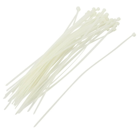 Unique Bargains 250 x 5mm Plastic Power Cable Wire Cord Zip Ties Straps White 50 Pcs