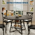 thumbnail image 3 of 47 Inch Round Dining Table Set for 4-6 with Storage Shelf & Metal Base, Circle Wooden Kitchen Table Set for Dining Room-Black (Only  Table ), 3 of 7