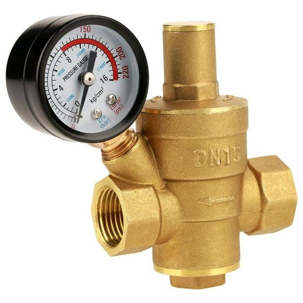 LYUMO Brass Pressure Regulator, Water Pressure Reducer, DN15 Brass