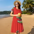 thumbnail image 4 of Balery Cool Crocodile With Sunglasses Vestidos sueltos de manga corta para mujer, vestidos de verano 2025, vestidos casuales de corte A con vuelo., 4 of 6