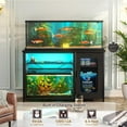 thumbnail image 3 of Aheaplus 55-75 Gallon Aquarium Stand with Power Outlets & LED Light, Reversible Fish Tank Stand with Cabinet for Fish Tank Accessories Storage, Heavy Duty Metal Frame, 880LBS Capacity, Black, 3 of 7