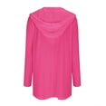 thumbnail image 6 of Solid Color Pocket Casual Long Sleeve Top Hooded Cardigan Jacket, Pink L, Size S-2XL, 6 of 6