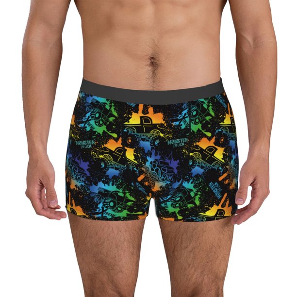 Balery Retro Truck Calzoncillos bóxer para hombre, ropa interior de algodón suave y transpirable con cinturilla de nailon-Medium