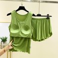 thumbnail image 3 of GILIGEGE Pajamas for Women Set Jogging Suit Set Two Leisure Sports Tank Top and Shorts Trouser Suit Short Sporty Leisure Suit Sweatsuit Outfits Sleepwear Set Summer Soft Casual Lounge Sets, 3 of 4
