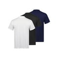 thumbnail image 3 of Lejafay 3Pcs Mens Mock Turtleneck Solid Color Pullover T-Shirt Short Sleeve Slim Fit Tops Undershirt Black&Blue&White XXL, 3 of 5