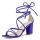 thumbnail image 1 of Sandalias de Tacón Grueso Allegra K Ordón Arriba Correas de Tiras para Mujeres Azul Oscuro 41, 1 of 6