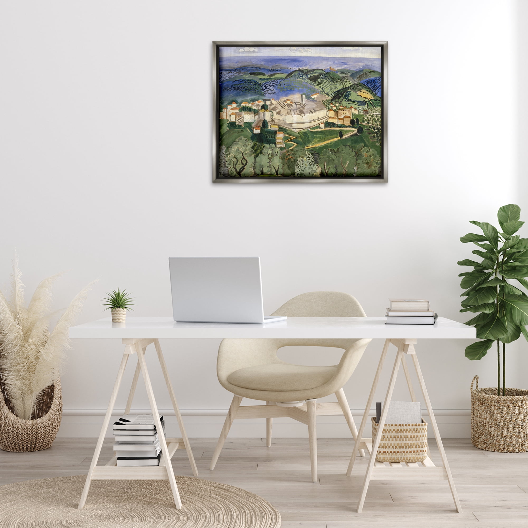 Stupell Industries Classic Raoul Dufy Landscape Landscape & Nature Painting Gray Floater Framed Canvas Art Print Wall Art, 31 x 25