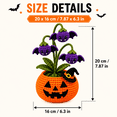 thumbnail image 4 of Crochet Halloween Potted Plant, Handmade Yarn Pumpkin Ghost Decor, 7.87 Inch Spooky Fall Tabletop Decoration for Desk, Shelf, Office, Bedroom and Home, 4 of 7