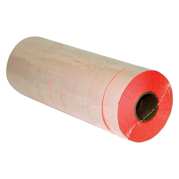 6.22, 7.22, 8.22, Florescent Label Gun Labels with Security Cut, 9 Rolls Totaling 11000 Labels (2212 Red)