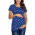 thumbnail image 3 of DYMADE Maternity Nursing Short Sleeve Floral Print Polka Dot Tops, 3 of 3