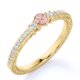thumbnail image 1 of JeenMata Anillo de Compromiso Sencillo de 0,75 Uds, Morganita Rosa Redonda Creada, de Inspiración Vintage, Piedra Natal de Octubre, Delicado, Oro Amarillo de 18 K sobre Plata, 1 of 6
