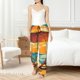 thumbnail image 4 of Balery Vintage Beach Sunset Pantalones de pijama para mujer, pijamas ultraligeros, pantalones de estar por casa-XX-Large, 4 of 6