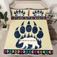 thumbnail image 2 of Feelyou Bohemian Bear Print Queen Sheet Sets, Tribal Western Aztec Flat Sheet, Vintage Mandala Theme Queen Fitted Sheet, Lightweight Room Decor, 4-Piece, 2 of 7