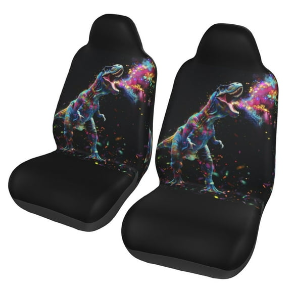 KAKALAD Galaxy Dinosaur 2 Car Accessories Seat Covers Set Vehicle Seat Covers Universal Front Seats Protector 2 Pcs