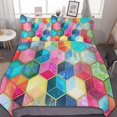 thumbnail image 1 of HAHDAXIA Geometric Bedding Solid Comforter Set for All Seasons,3 Pieces(1 Comforter+2 Pillowcases),Soft Microfiber Bedding Set Full(79"x90"), 1 of 7