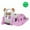 Pink, variant on 4-in-1 Kids Slide Rocking Toy, Convertible Indoor/Outdoor Playset with Basketball Hoop for Toddlers Age 1-6, Pink or Green