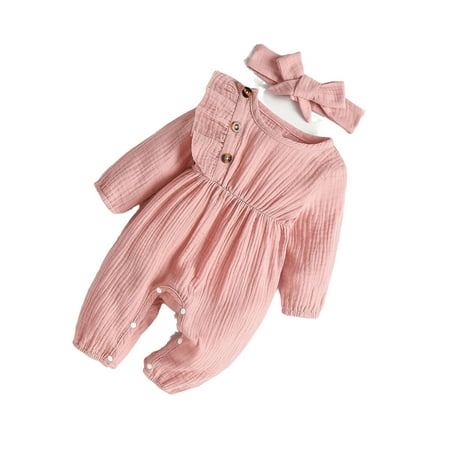 

Plain Round Neck Shirt Long Sleeve Dusty Pink Baby Jumpsuits (Baby s)
