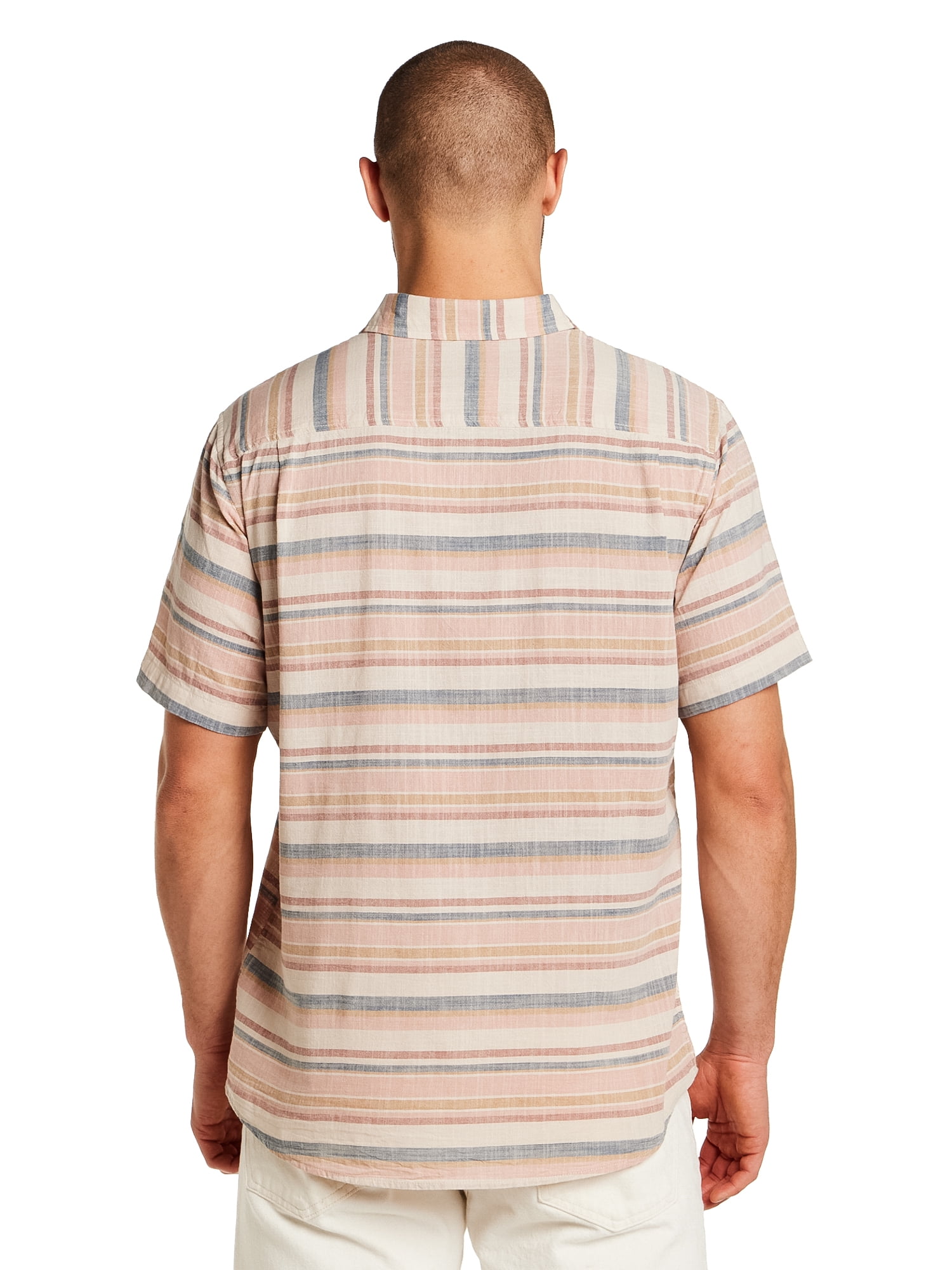 ★★ ★★ Regular Striped Linen Shirt T22F3WSH0 Frontier Threads Men's Short Sleeve Linen Like Stripe