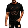 thumbnail image 4 of CONFREE Halloween Mens Short Sleeve Tshirts Crew Neck Hallowmas Pumpkin Face Graphic Lightweight T-Shirts, 4 of 7