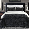 thumbnail image 2 of Chic Home Chiara 7-Piece Pintuck Sherpa-Lined Comforter Set, King, Red, 2 of 2